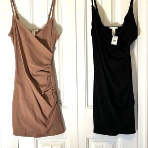 Two Bodycon Dresses for Your Events in Black & Brown (XL) Both new - One w/tag